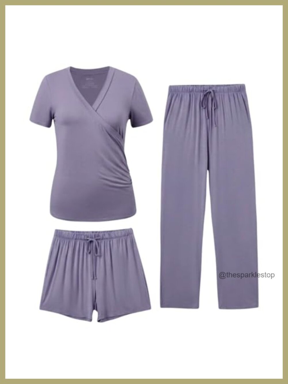 3-Piece Nursing Pajama Set Viscose Spandex Maternity Lounge